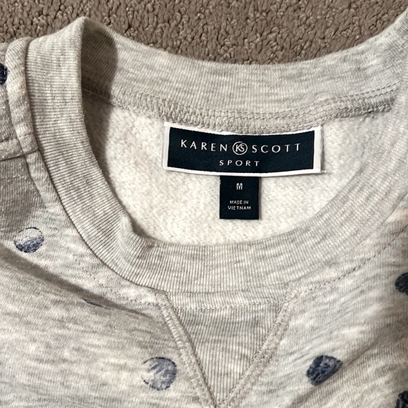 Karen Scott sweatshirt polka dot size M - Picture 2 of 2